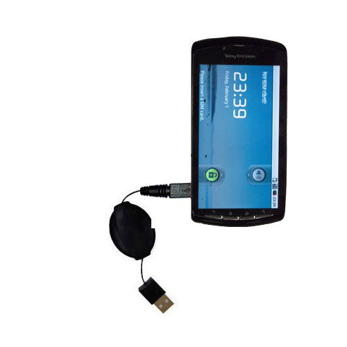 Retractable USB Power Port Ready charger cable designed for the Sony Ericsson PlayStation Phone and uses TipExchange