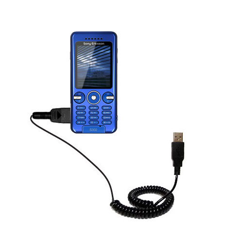 Coiled USB Cable compatible with the Sony Ericsson S302