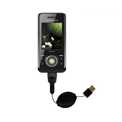 Retractable USB Power Port Ready charger cable designed for the Sony Ericsson S500c and uses TipExchange
