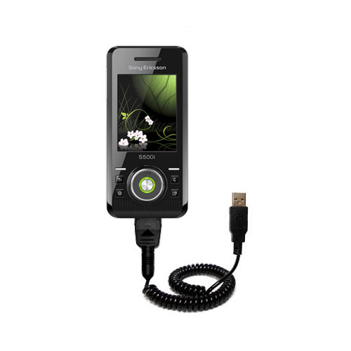 Coiled USB Cable compatible with the Sony Ericsson S500i