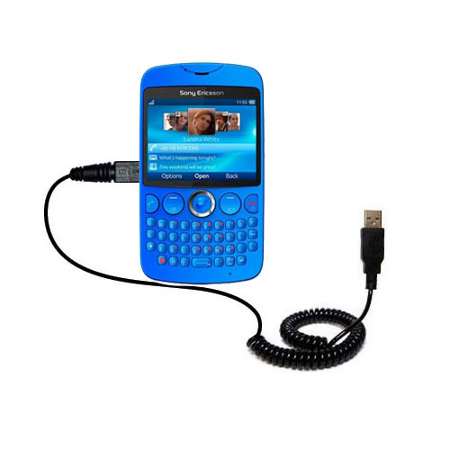 Coiled USB Cable compatible with the Sony Ericsson txt Pro