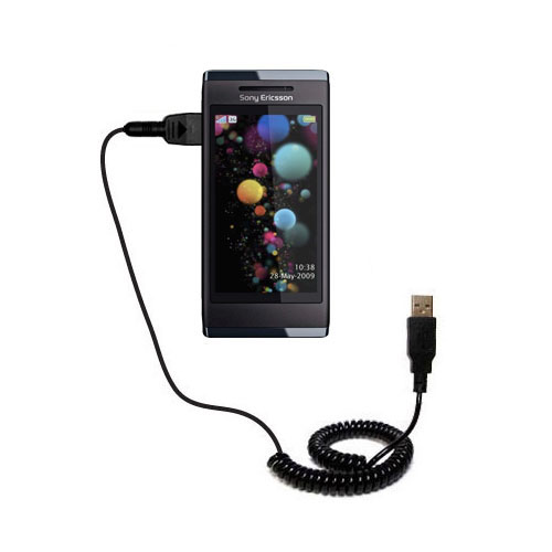 Coiled USB Cable compatible with the Sony Ericsson U10i