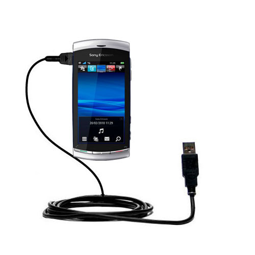 Classic Straight USB Cable suitable for the Sony Ericsson U5 with Power Hot Sync and Charge Capabilities - Uses Gomadic TipExchange Technology