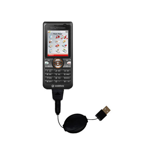 Retractable USB Power Port Ready charger cable designed for the Sony Ericsson V630i V640i and uses TipExchange