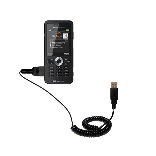 Coiled USB Cable compatible with the Sony Ericsson W302