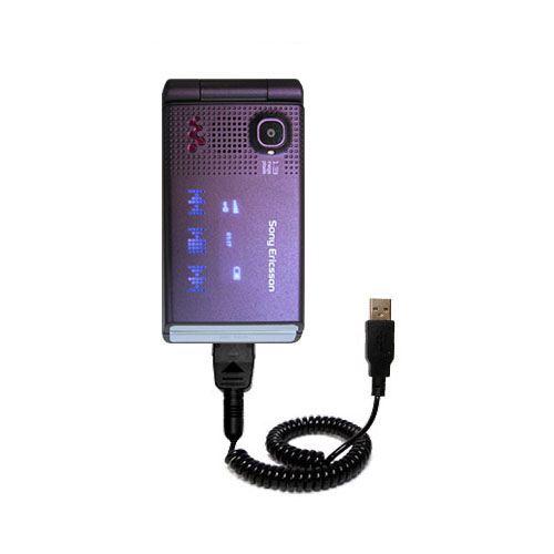 Coiled USB Cable compatible with the Sony Ericsson w380c