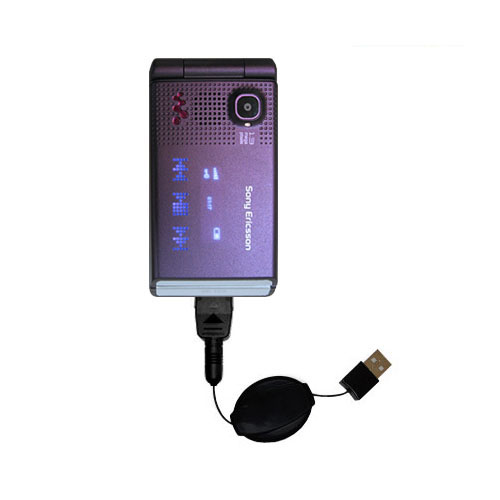 Retractable USB Power Port Ready charger cable designed for the Sony Ericsson w380c and uses TipExchange