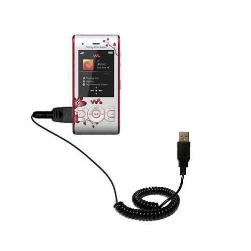 Coiled USB Cable compatible with the Sony Ericsson W595