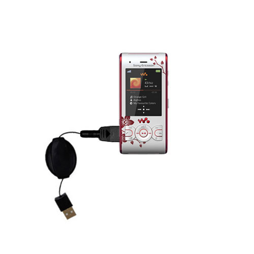 Retractable USB Power Port Ready charger cable designed for the Sony Ericsson W595 and uses TipExchange