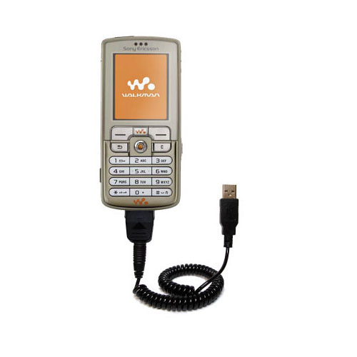 Coiled USB Cable compatible with the Sony Ericsson W700i