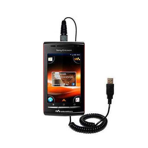 Coiled USB Cable compatible with the Sony Ericsson W8 Walkman