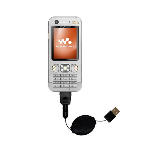 Retractable USB Power Port Ready charger cable designed for the Sony Ericsson w890c and uses TipExchange