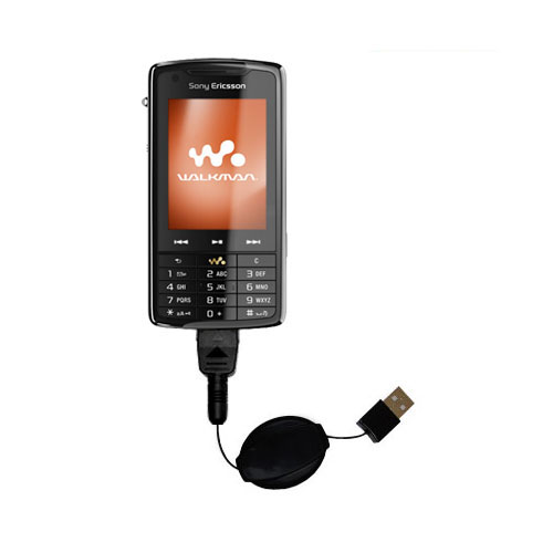 Retractable USB Power Port Ready charger cable designed for the Sony Ericsson w960i and uses TipExchange