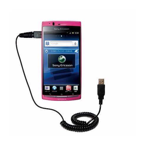 Coiled USB Cable compatible with the Sony Ericsson Xperia Arc HD