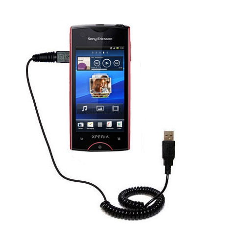 Coiled USB Cable compatible with the Sony Ericsson Xperia Azusa