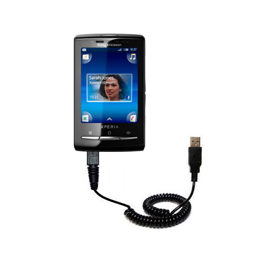 Coiled USB Cable compatible with the Sony Ericsson Xperia Mini