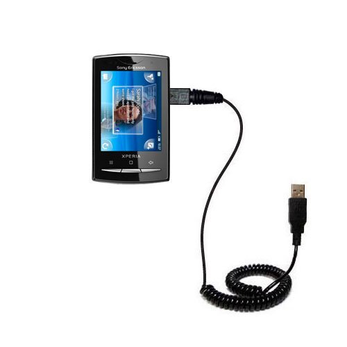 Coiled USB Cable compatible with the Sony Ericsson Xperia Pro