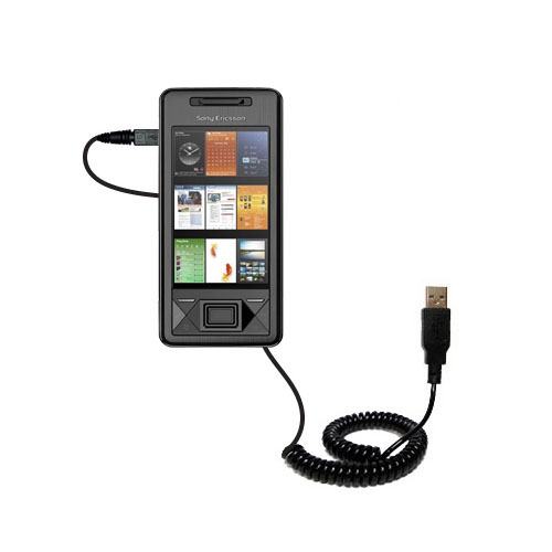 Coiled USB Cable compatible with the Sony Ericsson Xperia X1