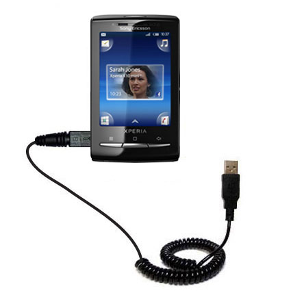 Coiled USB Cable compatible with the Sony Ericsson Xperia X10 mini pro a