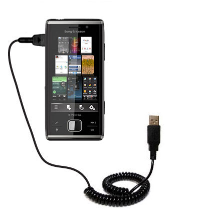 Coiled USB Cable compatible with the Sony Ericsson XPERIA X2a