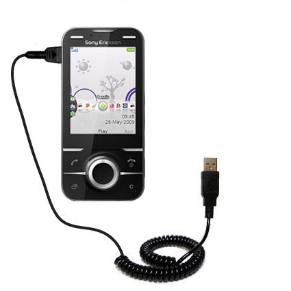 Coiled USB Cable compatible with the Sony Ericsson Yari A