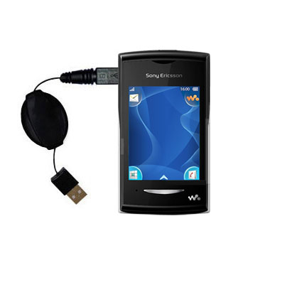 Retractable USB Power Port Ready charger cable designed for the Sony Ericsson Yendo Yendo A and uses TipExchange