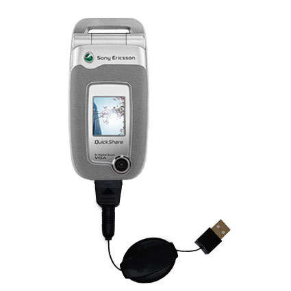 Retractable USB Power Port Ready charger cable designed for the Sony Ericsson Z520a / Z520 / Z520i and uses TipExchange