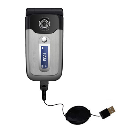 Retractable USB Power Port Ready charger cable designed for the Sony Ericsson Z550 Z550a Z550i and uses TipExchange