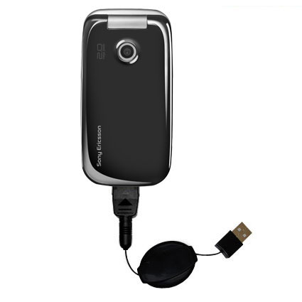 Retractable USB Power Port Ready charger cable designed for the Sony Ericsson z610i and uses TipExchange
