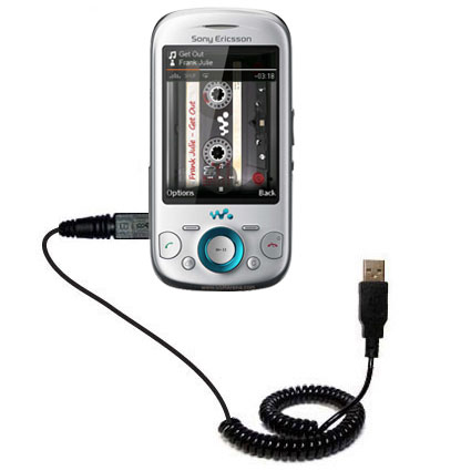 Coiled USB Cable compatible with the Sony Ericsson Zylo