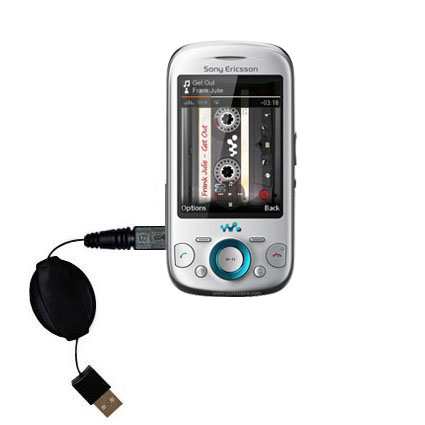 Retractable USB Power Port Ready charger cable designed for the Sony Ericsson Zylo and uses TipExchange