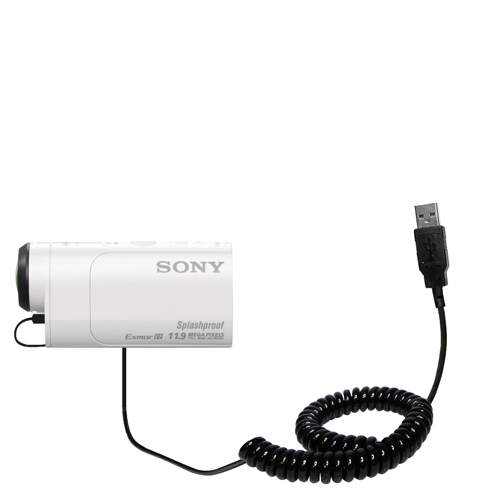 Coiled Power Hot Sync USB Cable suitable for the Sony HDR-AZ1