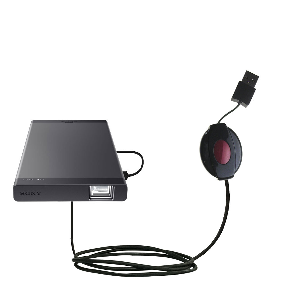 Retractable USB Power Port Ready charger cable designed for the Sony MP-CL1A / CL1A and uses TipExchange