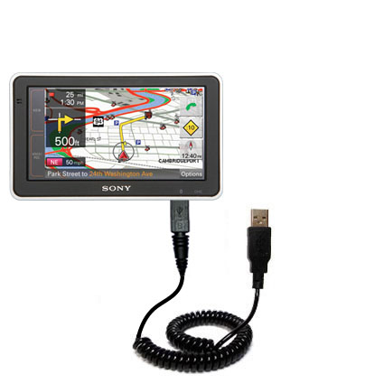 Coiled USB Cable compatible with the Sony Nav-U NV-U83T