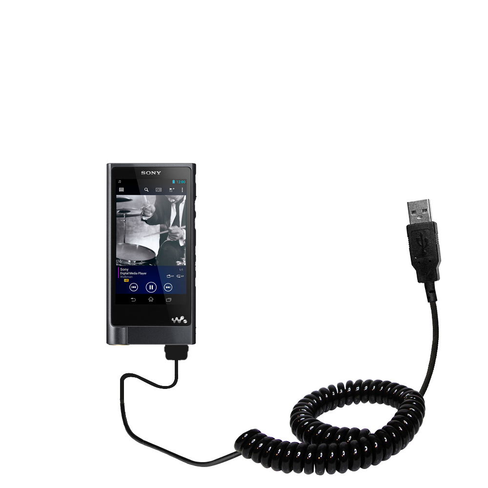 Coiled USB Cable compatible with the Sony NW-ZX2 / ZX2