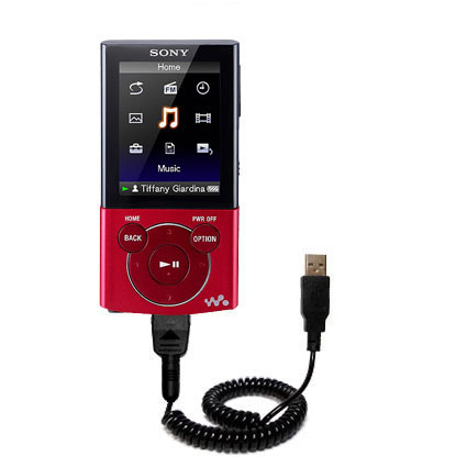 Coiled USB Cable compatible with the Sony NWZ-E344