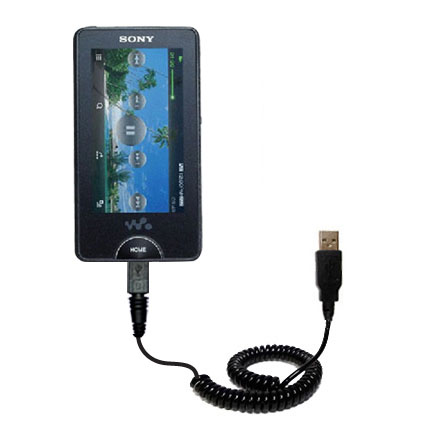 Coiled USB Cable compatible with the Sony NWZ-X1060