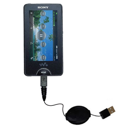 Retractable USB Power Port Ready charger cable designed for the Sony NWZ-X1060 and uses TipExchange
