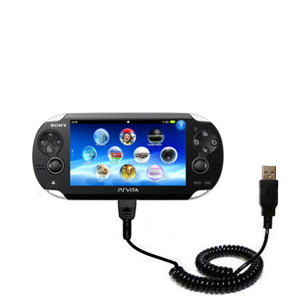 Coiled Power Hot Sync Usb Cable Suitable For The Sony Playstation Vita With Both Data And Charge Features Uses Gomadic Tipexchange Technology