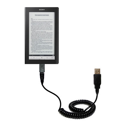 Coiled USB Cable compatible with the Sony PRS-900 Reader Daily Edition