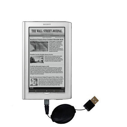 Retractable USB Power Port Ready charger cable designed for the Sony PRS950 Reader Daily Edition and uses TipExchange