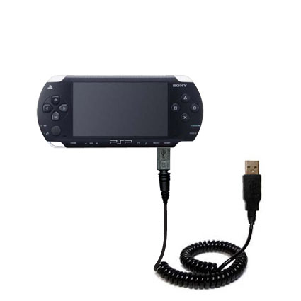 Coiled USB Cable compatible with the Sony PSP-1001 Playstation Portable