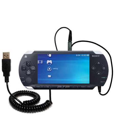 Coiled USB Cable compatible with the Sony PSP
