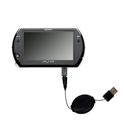 Retractable USB Power Port Ready charger cable designed for the Sony PSP GO and uses TipExchange