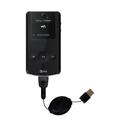 Retractable USB Power Port Ready charger cable designed for the Sony W518A and uses TipExchange