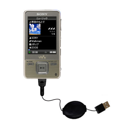 Retractable USB Power Port Ready charger cable designed for the Sony Walkman NW-A820 and uses TipExchange