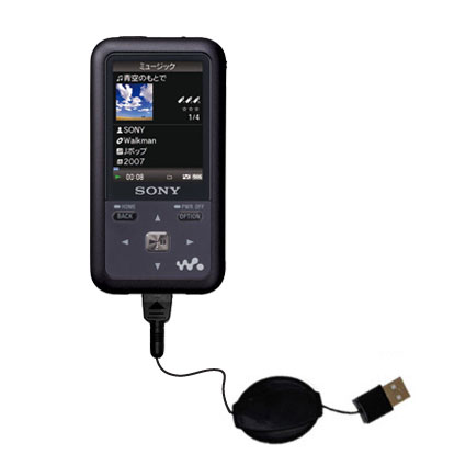 Retractable USB Power Port Ready charger cable designed for the Sony Walkman NW-A916 and uses TipExchange