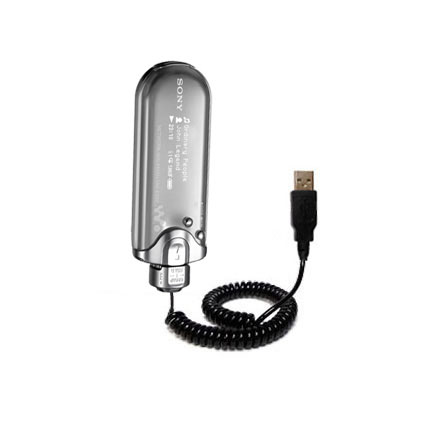 Coiled USB Cable compatible with the Sony Walkman NW-E005F