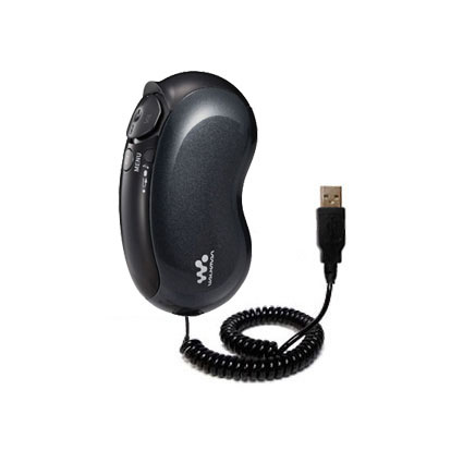 Coiled USB Cable compatible with the Sony Walkman NW-E307