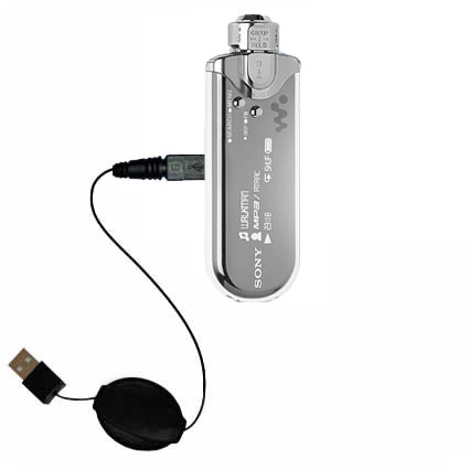 Retractable USB Power Port Ready charger cable designed for the Sony Walkman NW-E507 and uses TipExchange